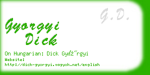 gyorgyi dick business card